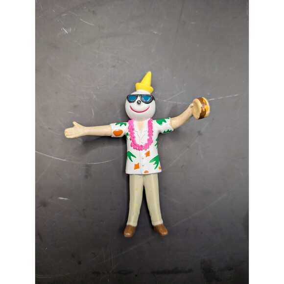 Jack In The Box Kids Meal Toys Bendable Hawaiian shirt Jack with Hamburger 1999 - Picture 1 of 3